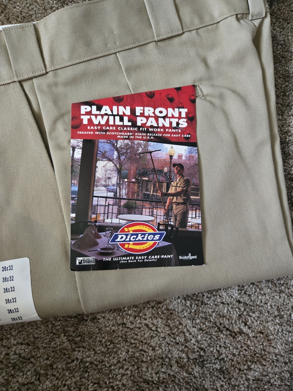 Dickies Men’s Plain Front Twill Pants in Khaki